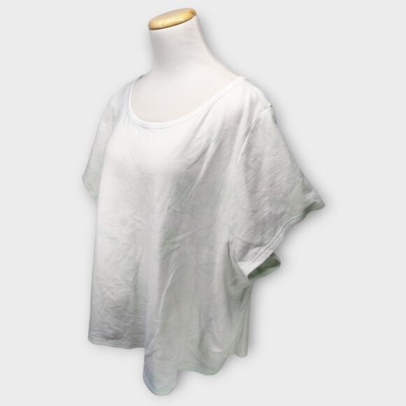 Womens Athleta Activewear White and Light Green Short Sleeve Top Size 3X - Picture 3 of 7